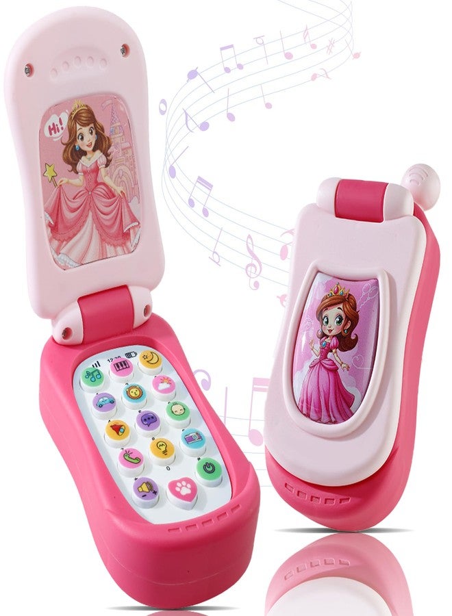 FENYAN Baby Cell Phone Toy 12-18 Months, Toddler Play Phone with Light and Music, Preschool Learning and Education, Christmas Birthday Gifts Princess Flip Smartphone Toys for Girl 1-3 - Image 1